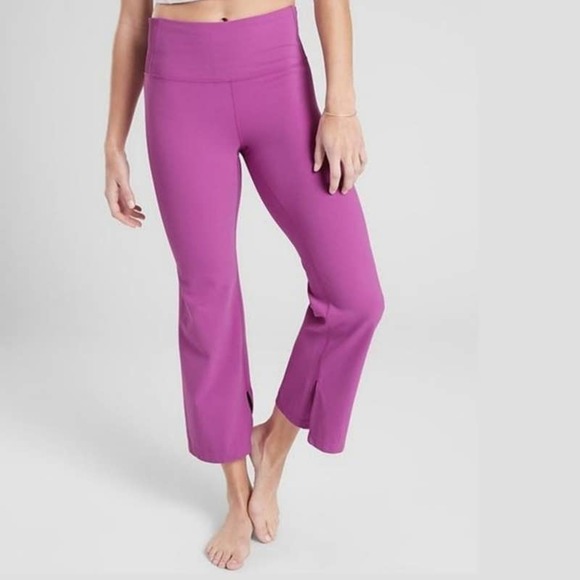 Athleta Pants - ATHLETA barre kick flare pink high rise studio yoga pants XXS